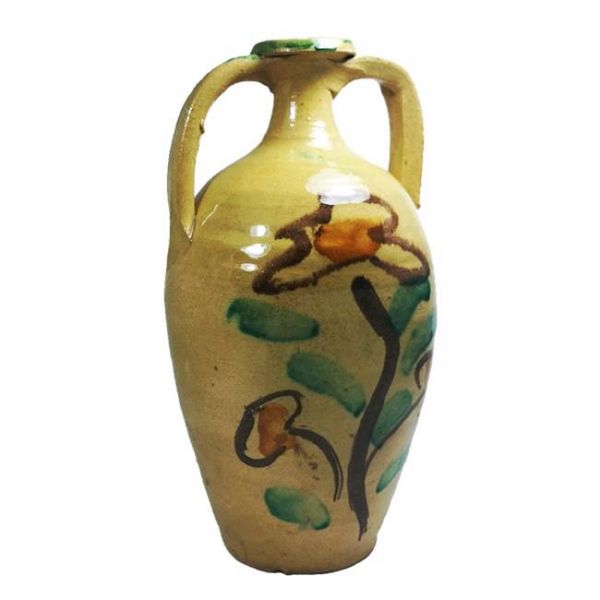 Sicilian Flask Ceramic Art from Burgio