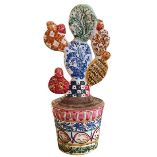 Pianta Grassa in Ceramica Siciliana